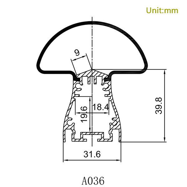 HL-A036-1 Aluminum Profile - Inner Width 9mm(0.35inch) - LED Strip Anodizing Extrusion Channel, For LED Strip Lights HL-A036-1 Aluminum Profile - Inner Width 9mm(0.35inch) - LED Strip Anodizing Extrusion Channel, For LED Strip Lights